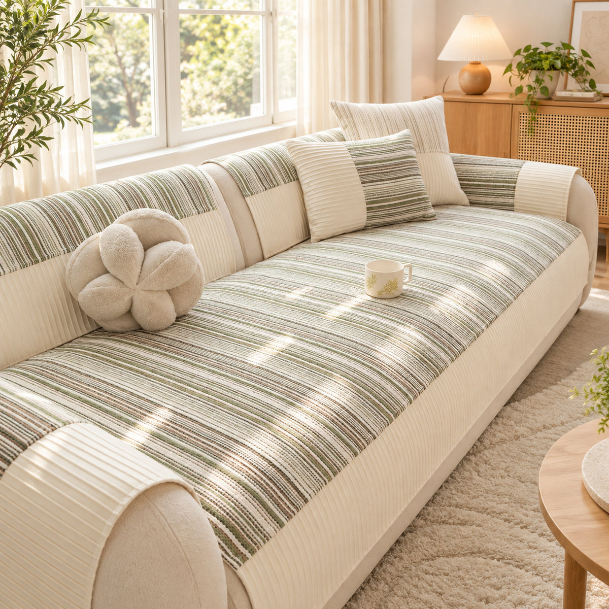 Chenille Sofa Cover | Cat-Scratch-Resistant, Non-Slip Sofa Protector