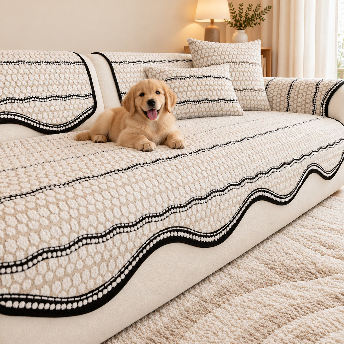Puffy Bubble Sofa Cover | Soft, Non-Slip & Machine Washable
