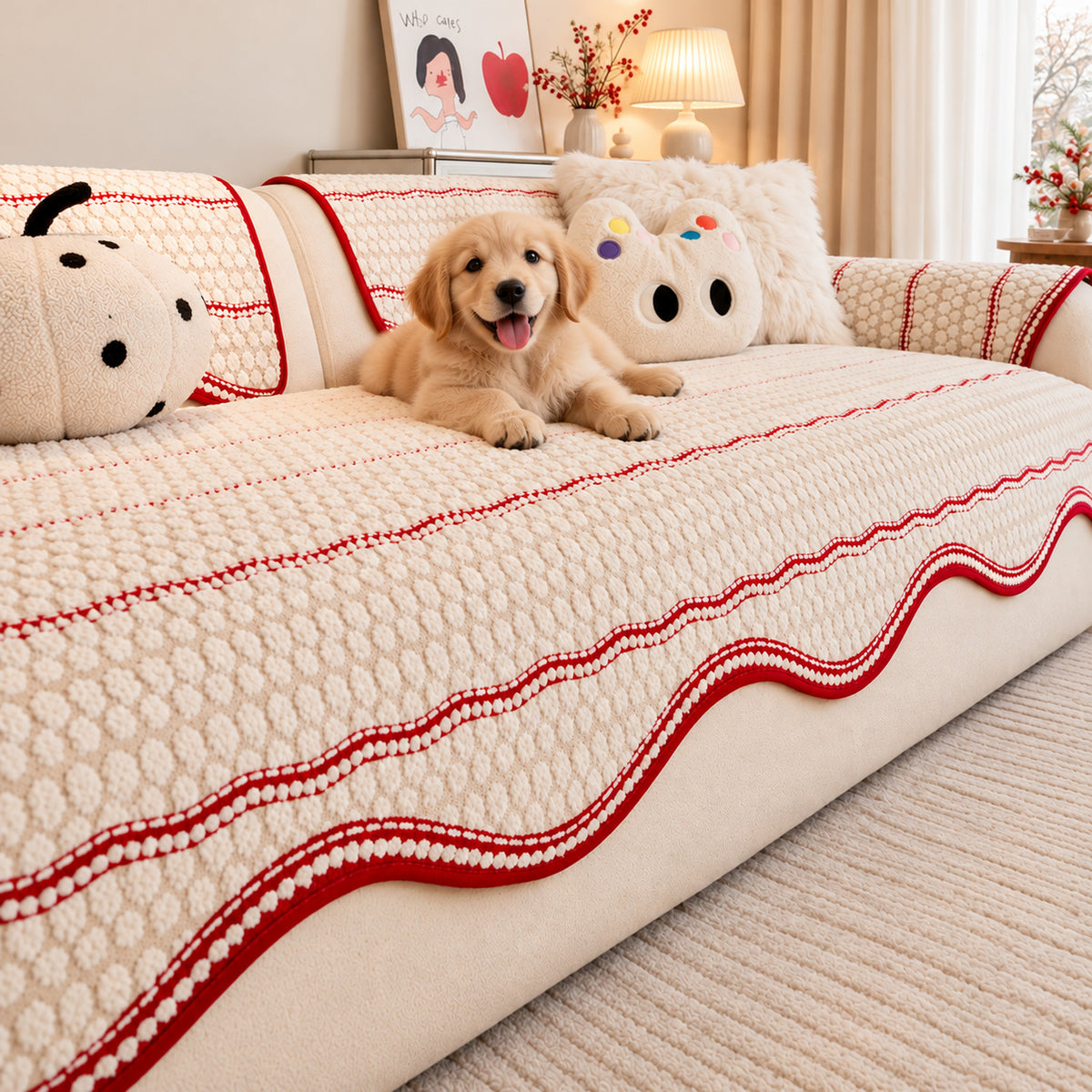 Puffy Bubble Sofa Cover | Soft, Non-Slip & Machine Washable