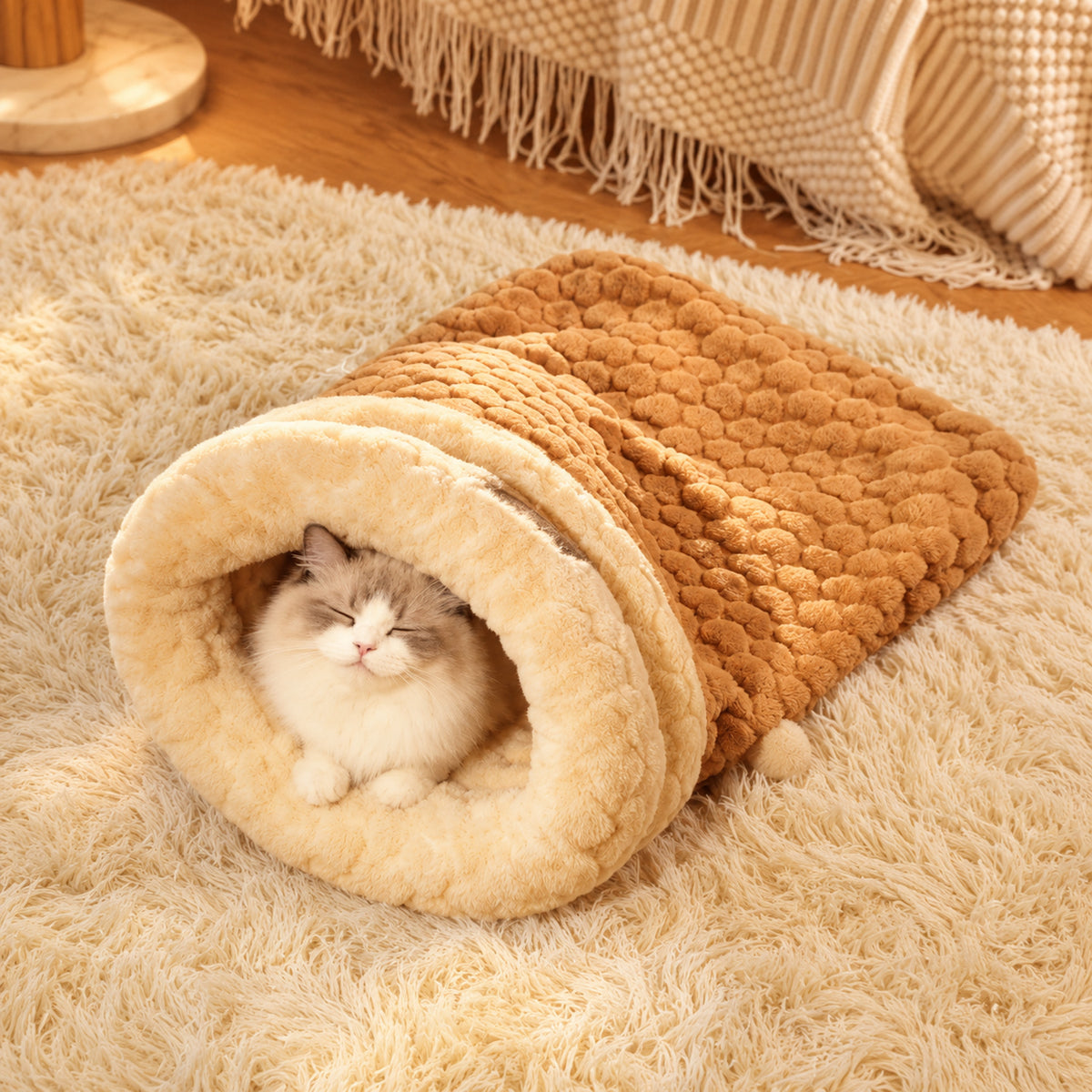 Cat Bed | Cosy Plush Winter Sleeping Bag