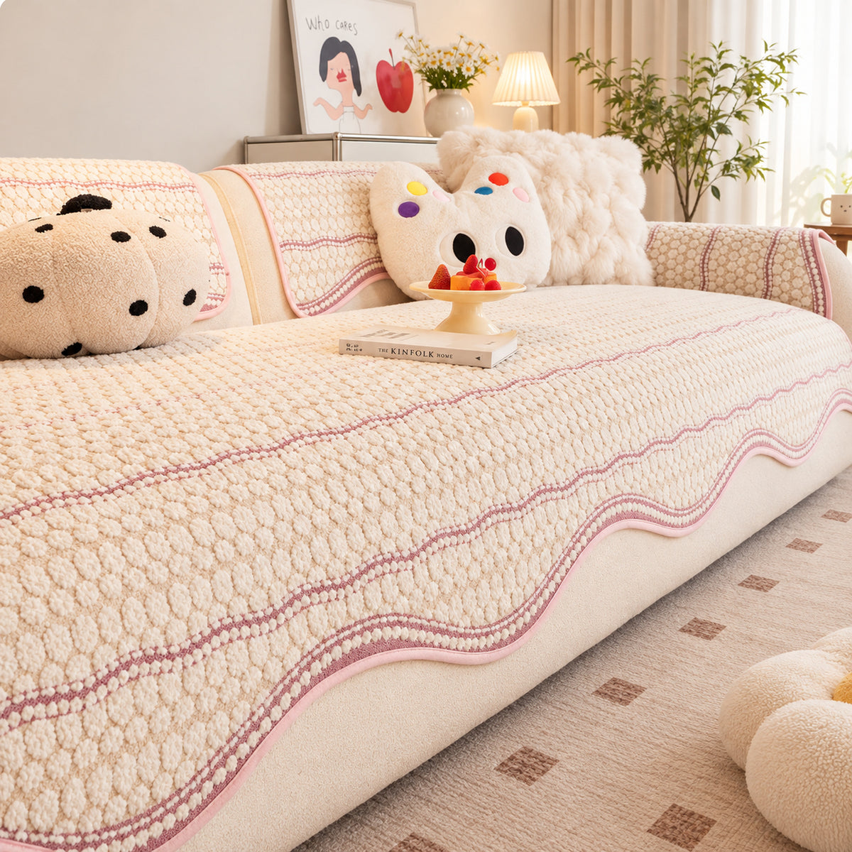Puffy Bubble Sofa Cover | Soft, Non-Slip & Machine Washable
