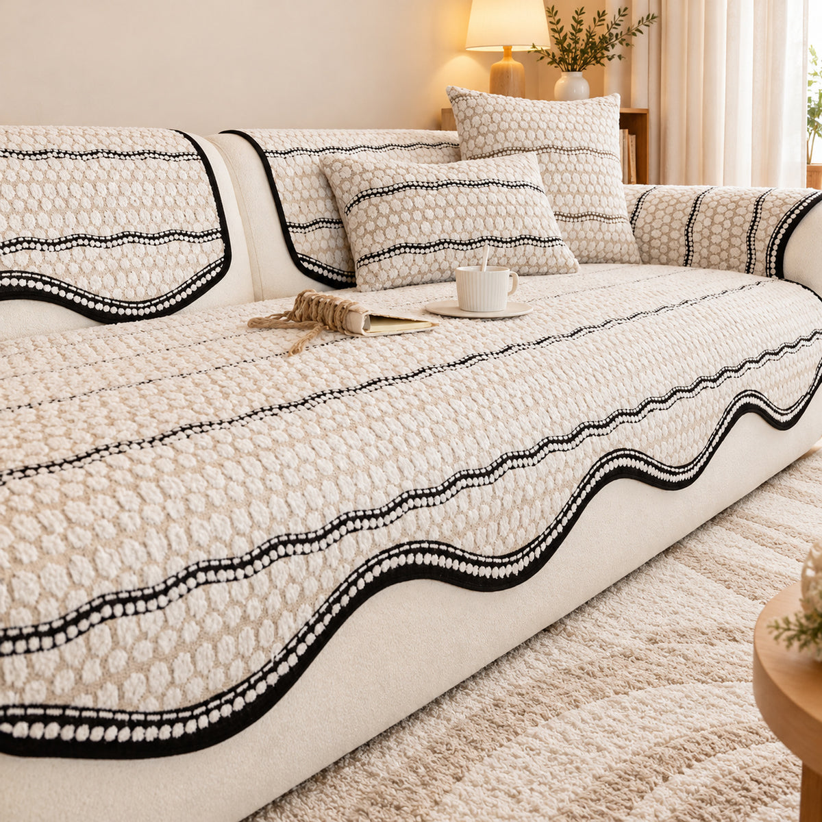 Puffy Bubble Sofa Cover | Soft, Non-Slip & Machine Washable