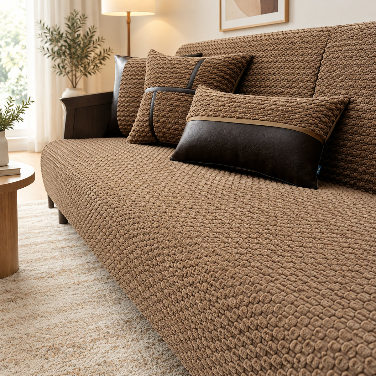 Pebble Sofa Cover | Plush Non-Slip Sofa Protector | Machine Washable