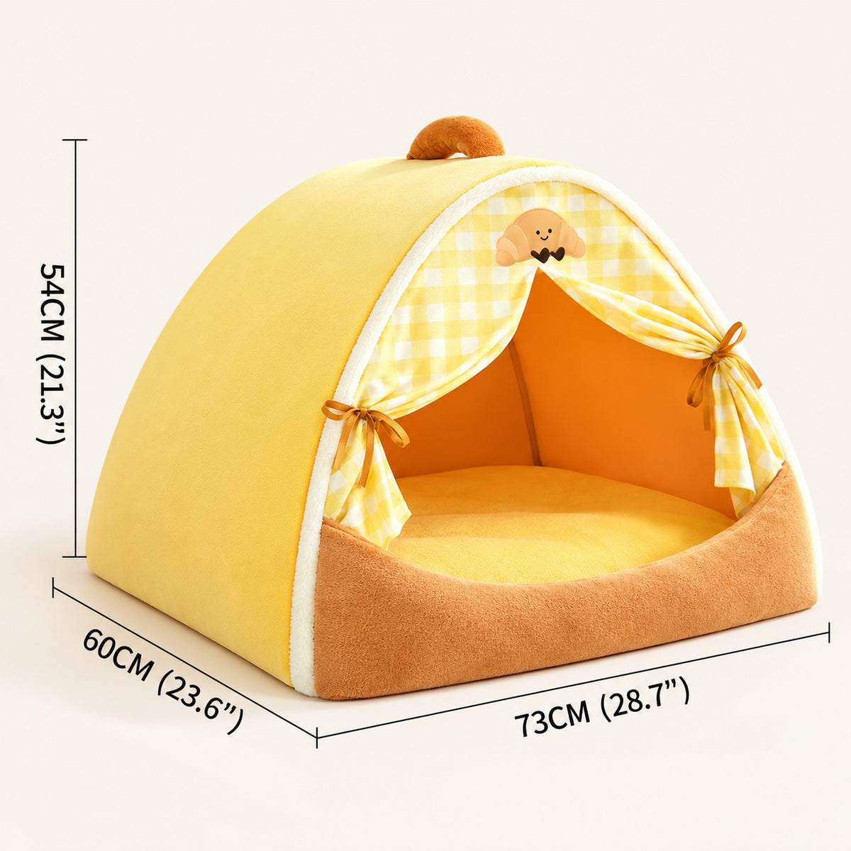 Dog Bed & Cat Bed | All-Season Cave with Washable Cushion & Non-Slip Base