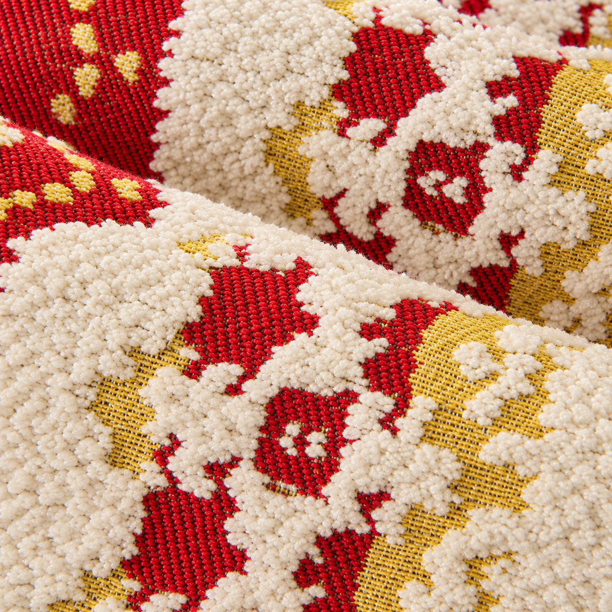 Plush Sofa Cover | Geometric Pattern with Non-Slip Backing