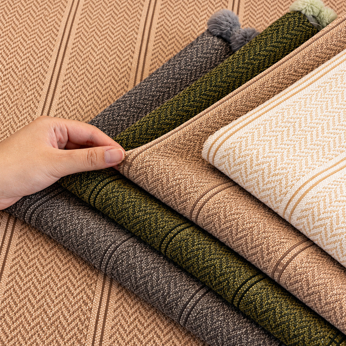 Chenille Sofa Cover with Pom-Pom Trim | Non-Slip & Machine Washable