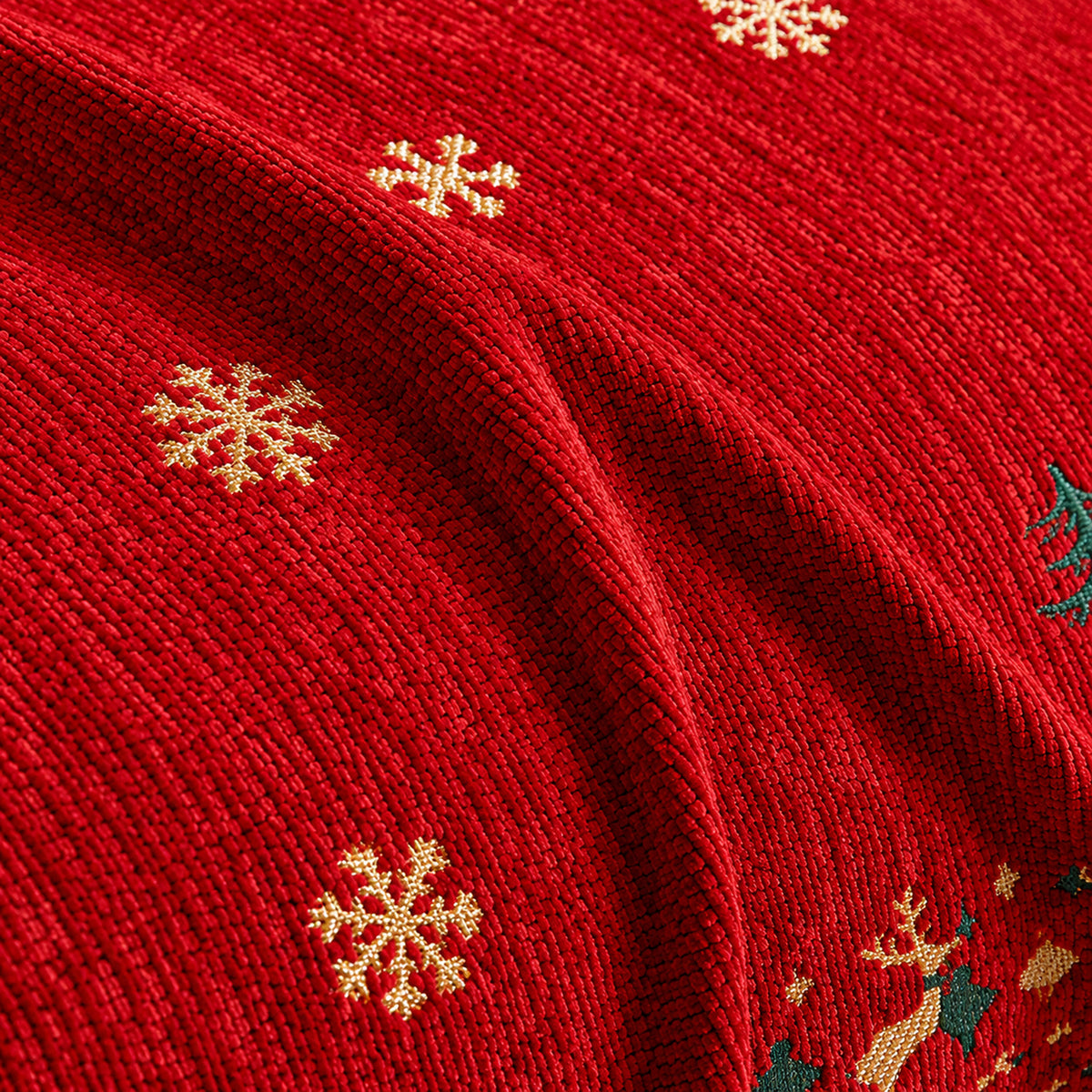 Christmas Sofa Throw | Non-Slip Chenille Sofa Cover | Machine Washable