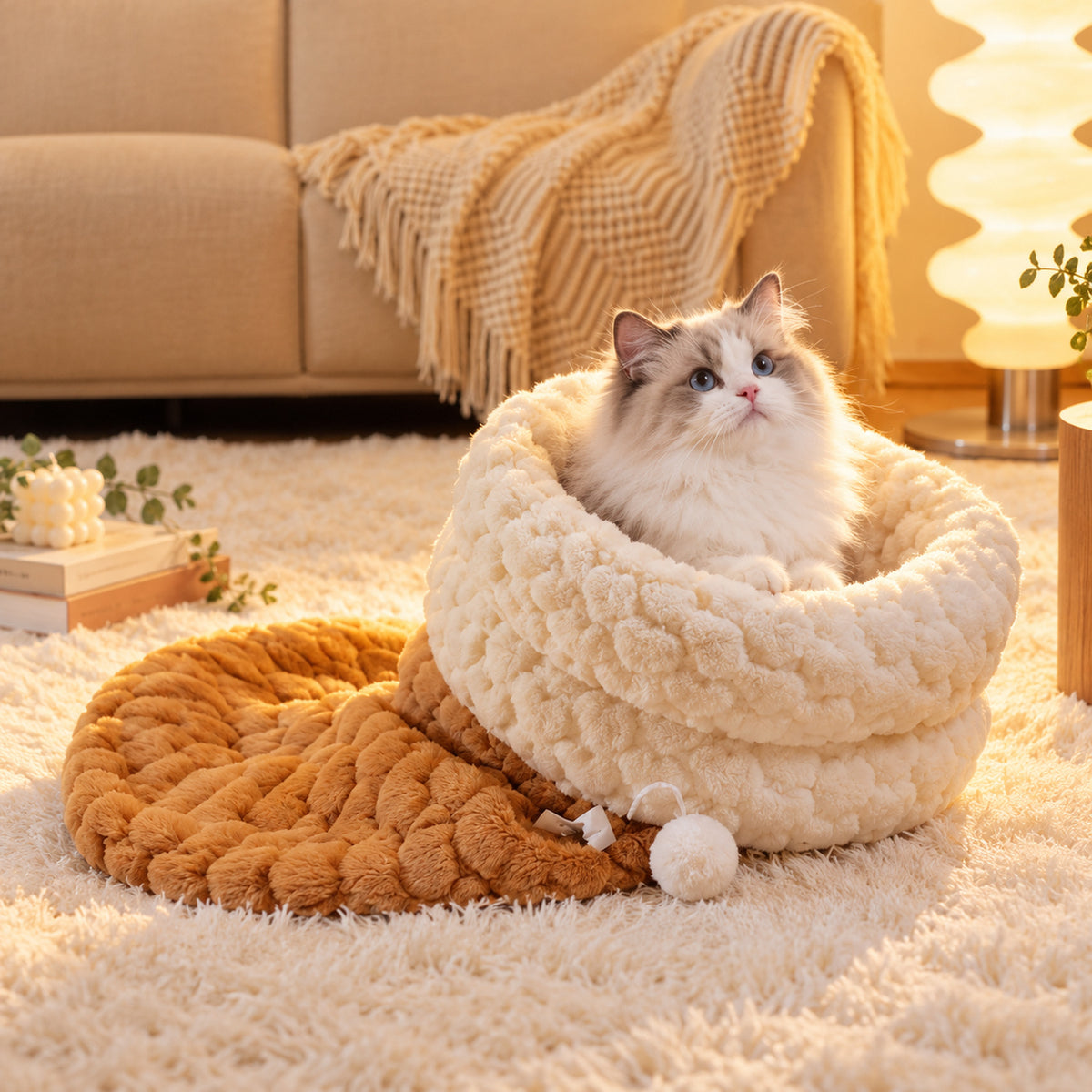 Cat Bed | Cosy Plush Winter Sleeping Bag