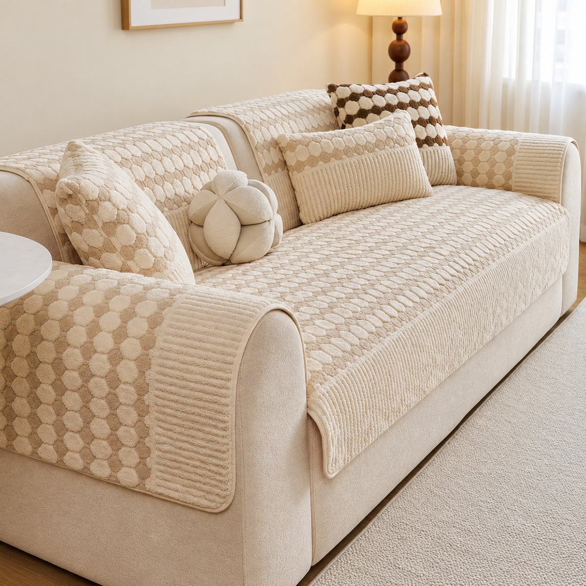 Bubble Textured Sofa Cover | Non-Slip Washable | Sofa Protector