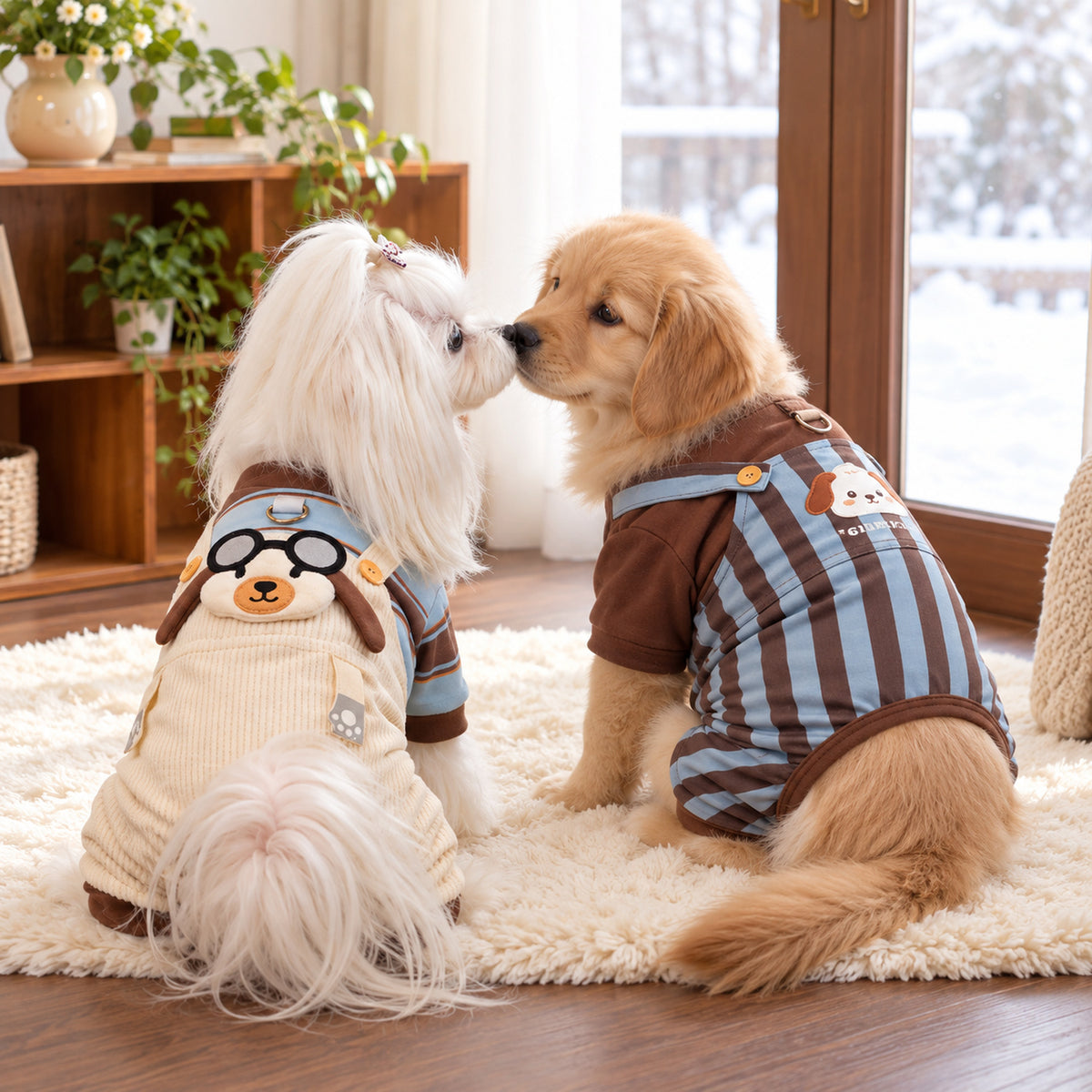 Dog Coat | Corduroy Teddy Dog Overalls for Autumn & Winter