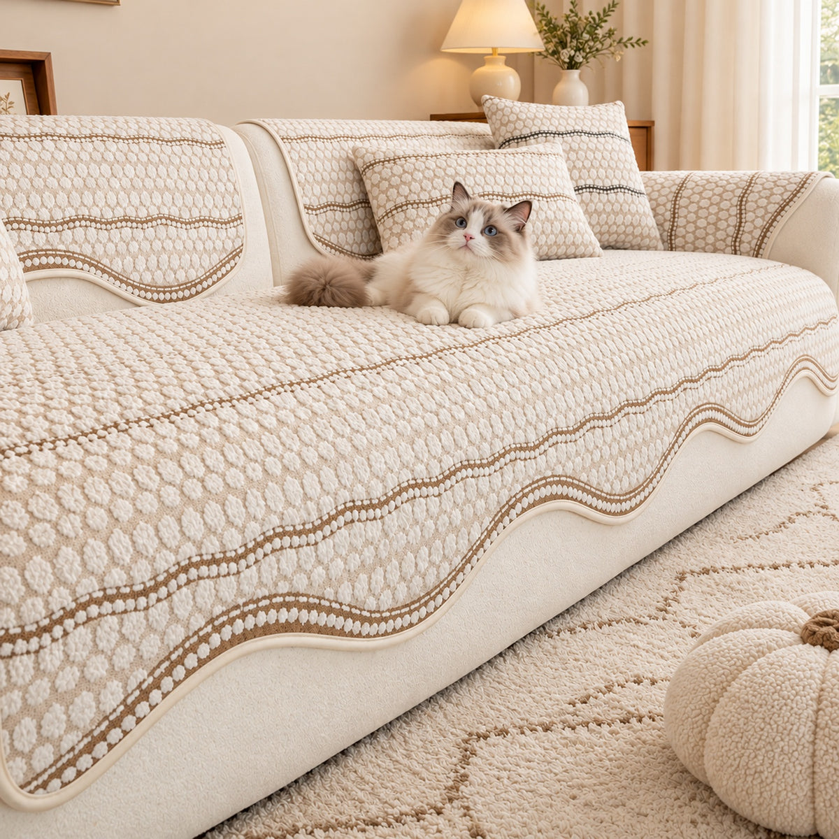 Puffy Bubble Sofa Cover | Soft, Non-Slip & Machine Washable