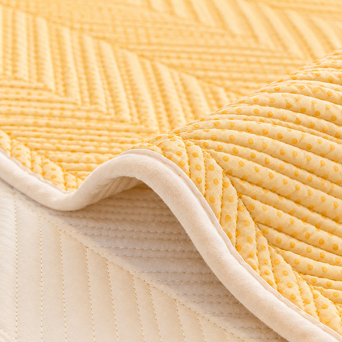 Cotton Herringbone Sofa Cover | Non-Slip Sofa Protector | Machine Washable