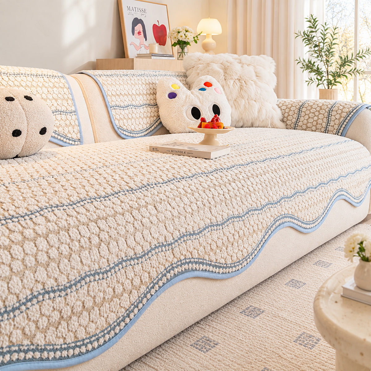Puffy Bubble Sofa Cover | Soft, Non-Slip & Machine Washable