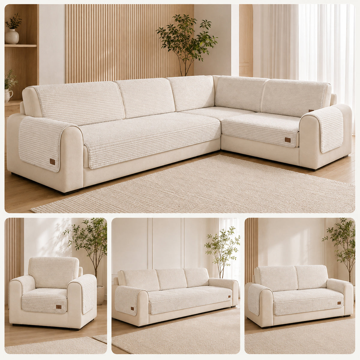 Furry Plush Sofa Protector | Soft Non-Slip Machine-Washable Cover for Pet Homes