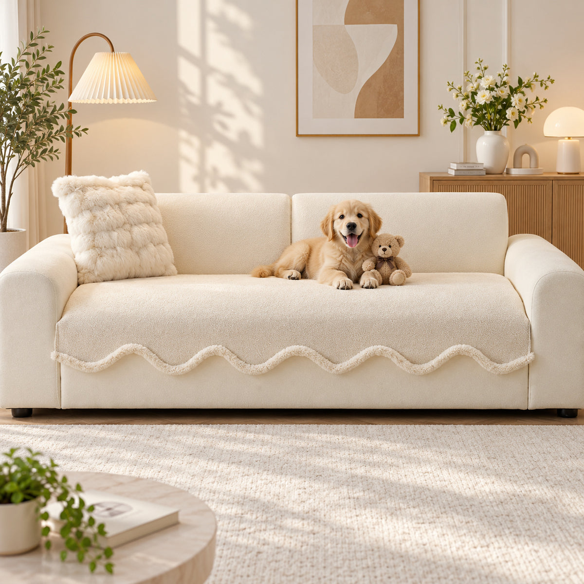 Sofa Cover | Chenille Sofa Protector | Non-Slip & Machine Washable