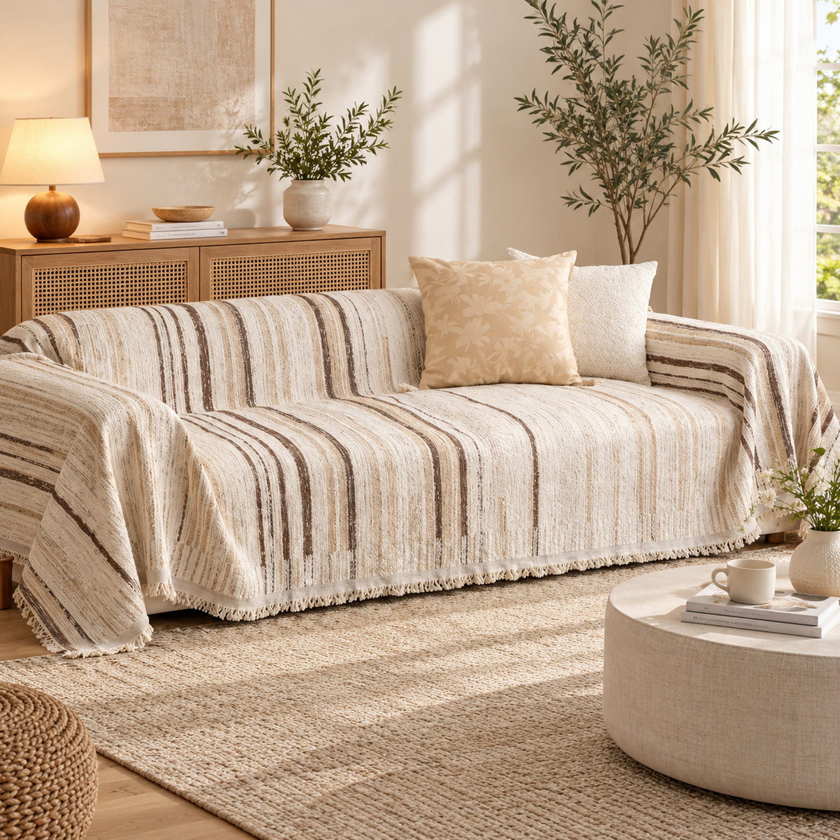 Chenille Sofa Cover | Non-Slip Sofa Throw | Scratch-Resistant & Machine Washable