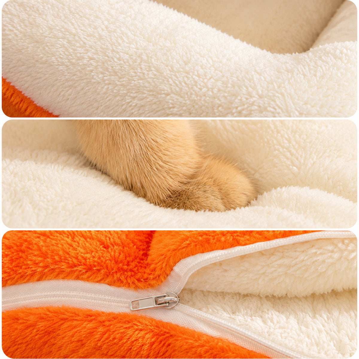 Cat Bed | Soft Fleece Winter Cave with Cat-Ear Design