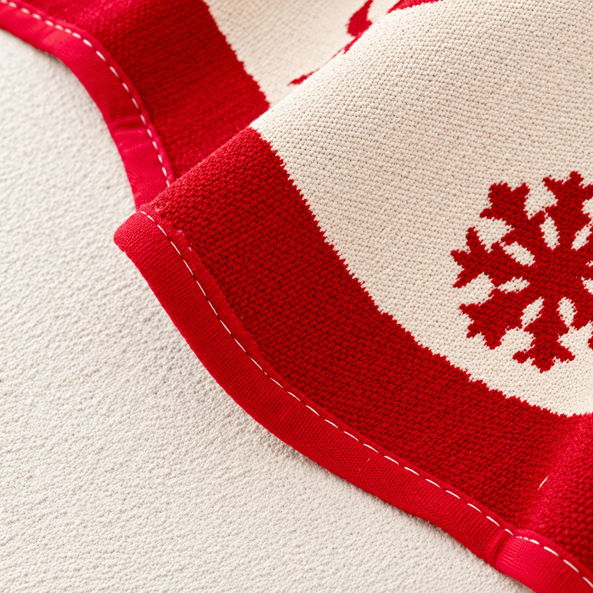 Christmas Sofa Cover | Bow & Snowflake Chenille | Non-Slip & Machine Washable