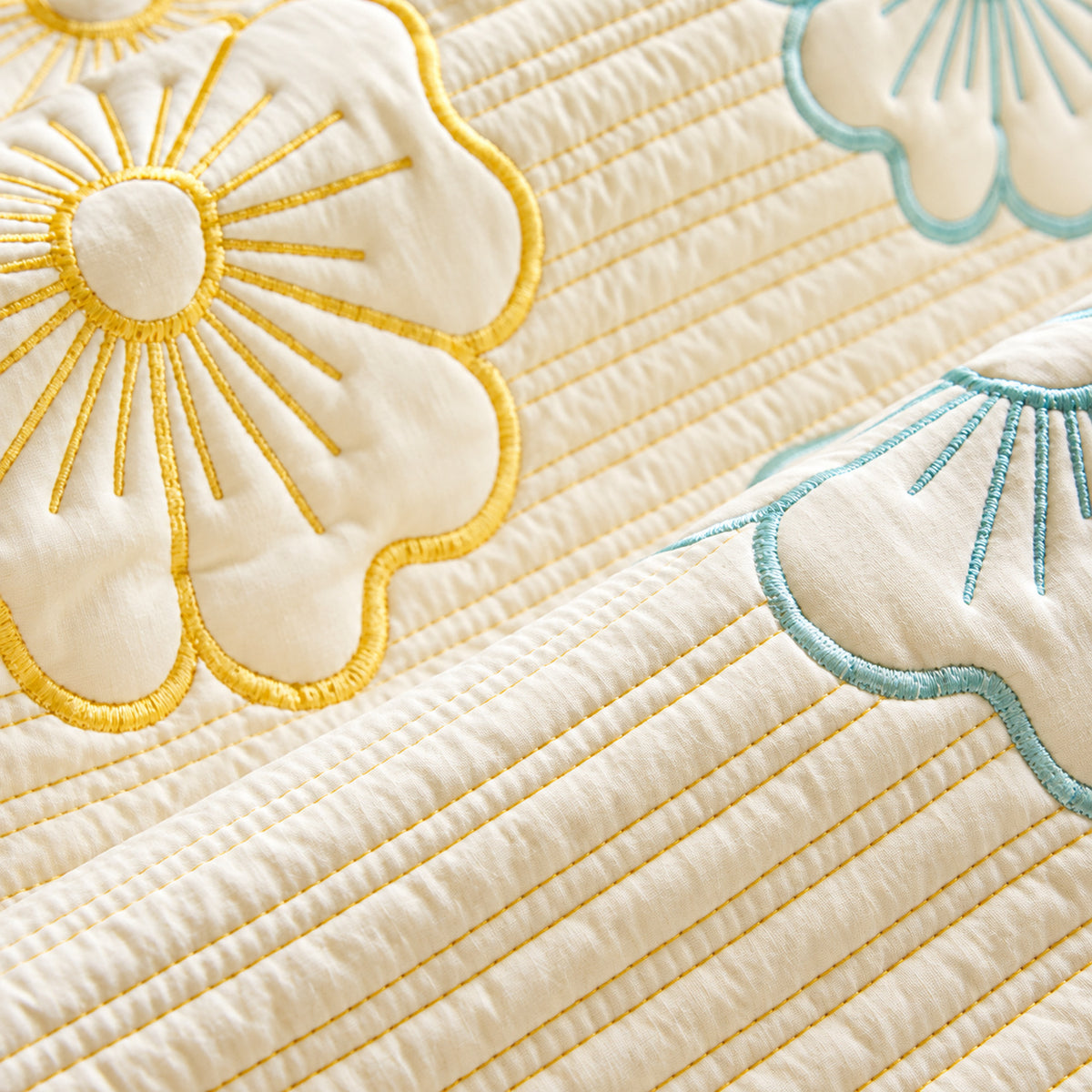Quilted Floral Cotton Sofa Cover | Non-Slip & Machine Washable