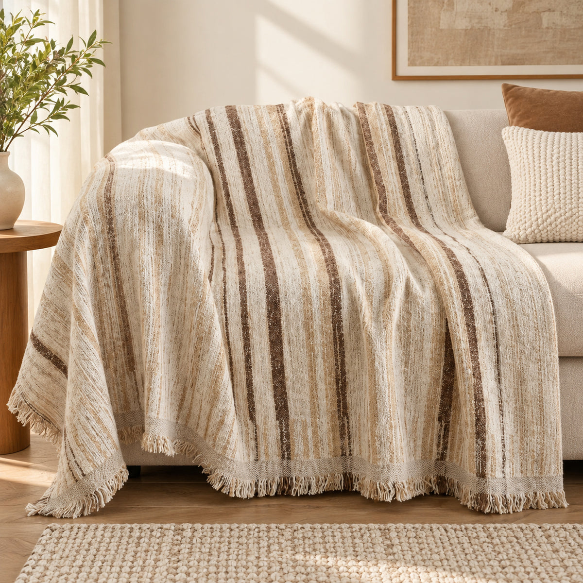 Chenille Sofa Cover | Non-Slip Sofa Throw | Scratch-Resistant & Machine Washable