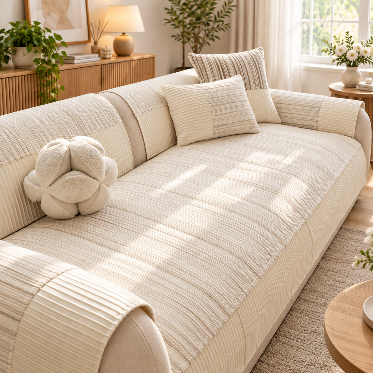 Chenille Sofa Cover | Cat-Scratch-Resistant, Non-Slip Sofa Protector