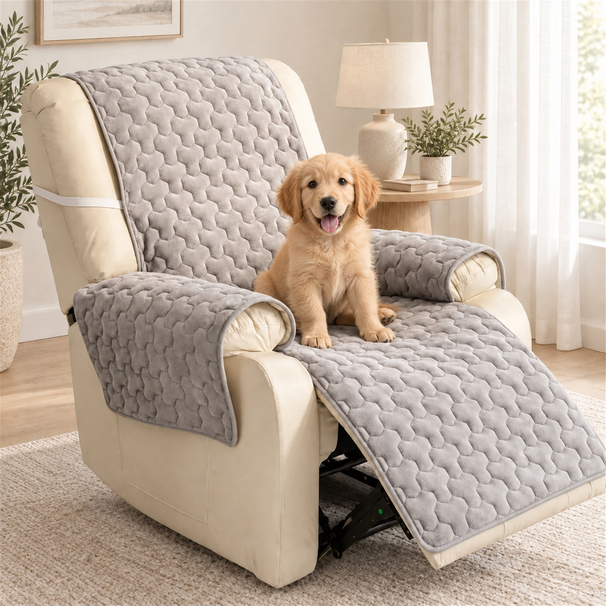 One-Piece Sofa & Recliner Cover | Non-Slip, Machine Washable