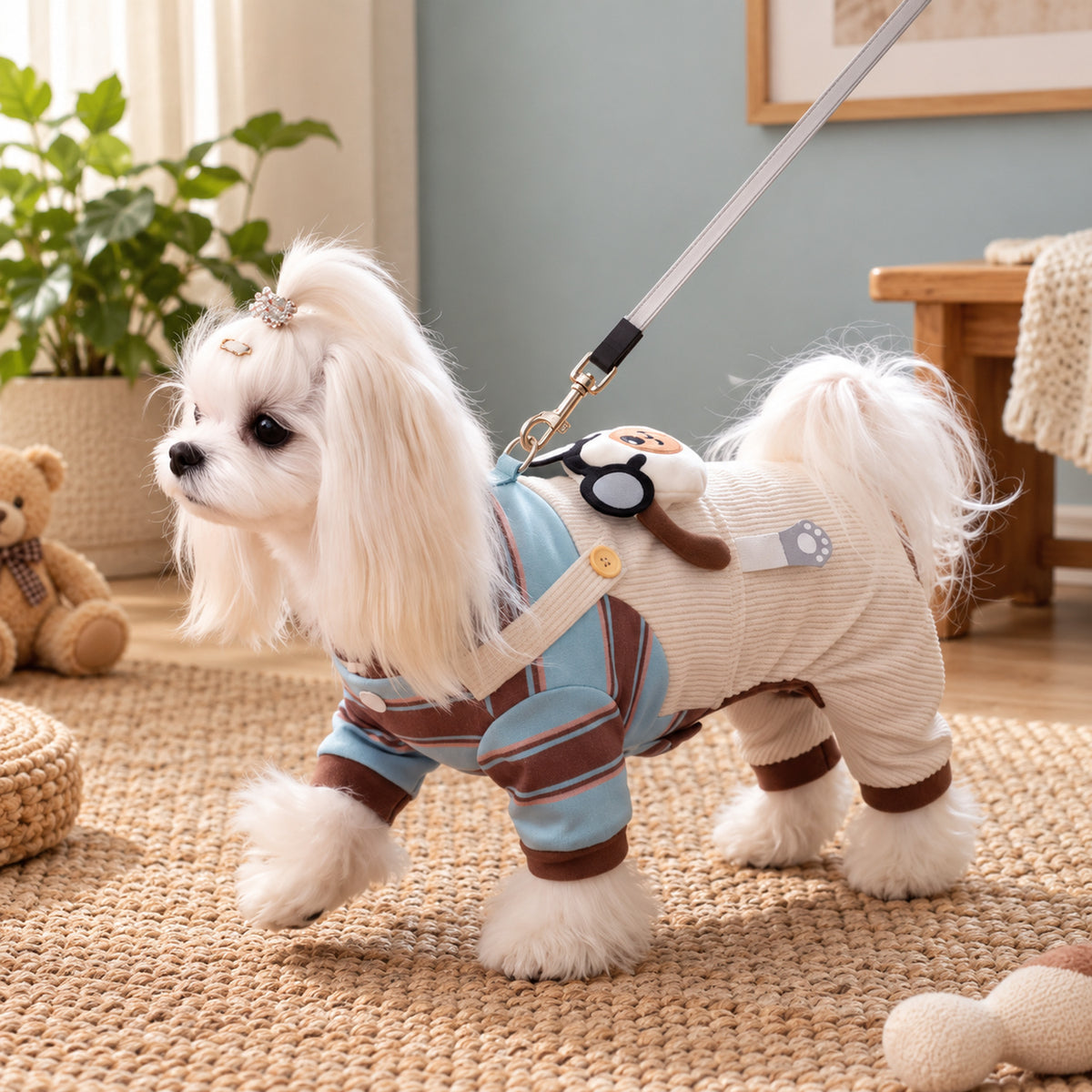 Dog Coat | Corduroy Teddy Dog Overalls for Autumn & Winter