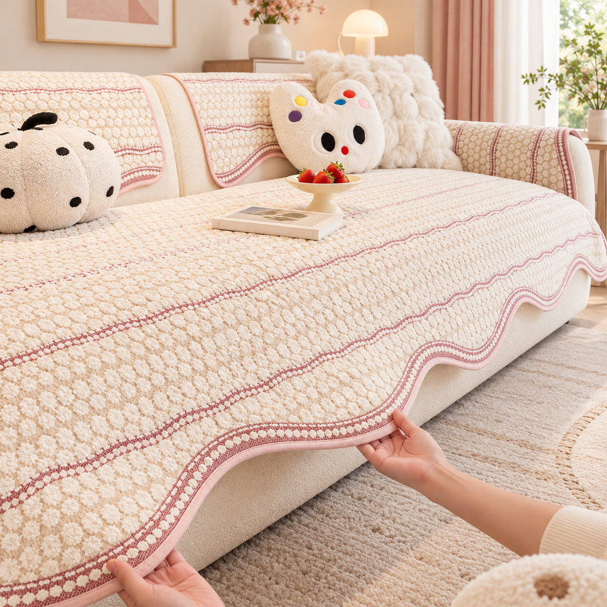 Puffy Bubble Sofa Cover | Soft, Non-Slip & Machine Washable