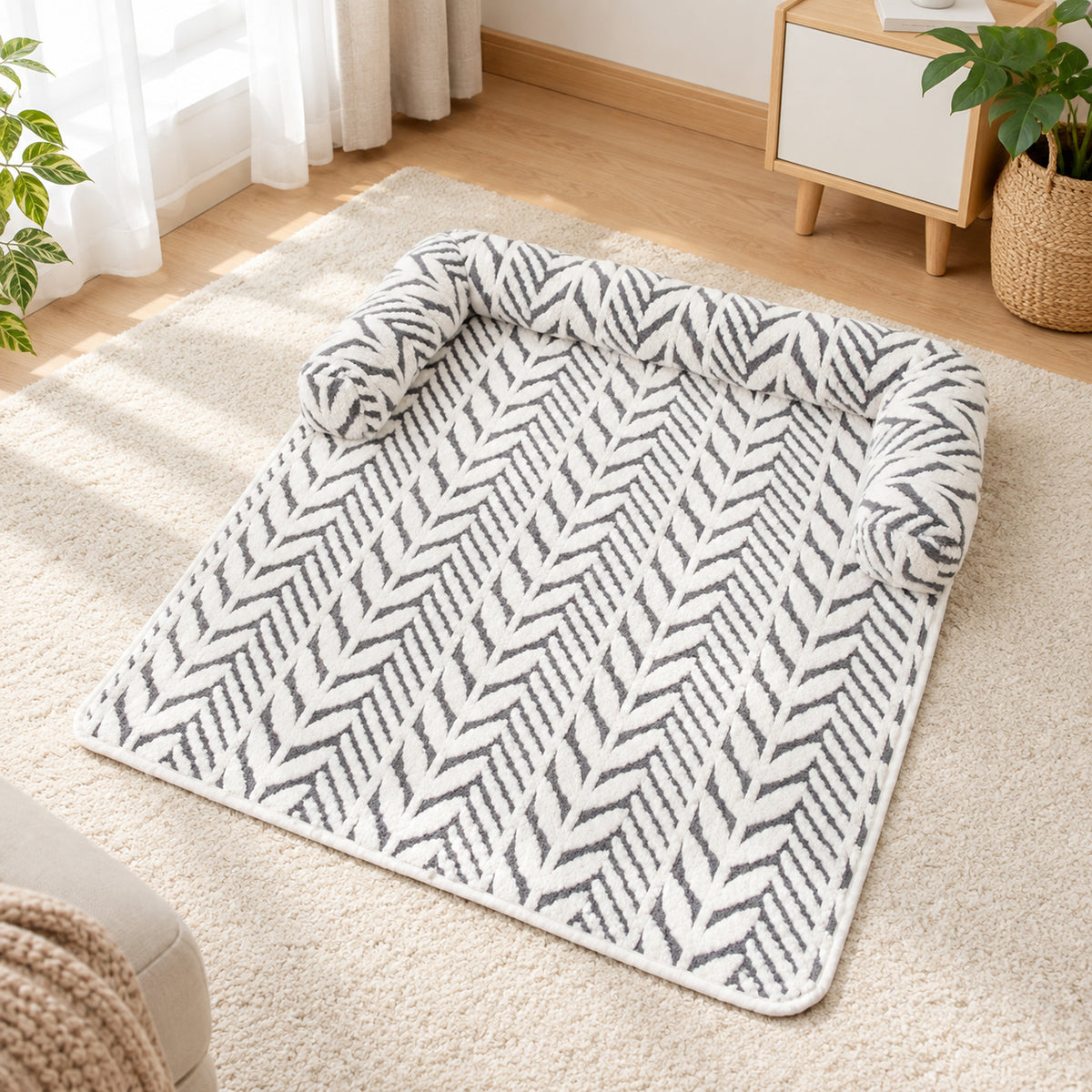 Dog Bed & Cat Bed | Flannel Sofa Mat | Machine Washable | Scratch-Resistant