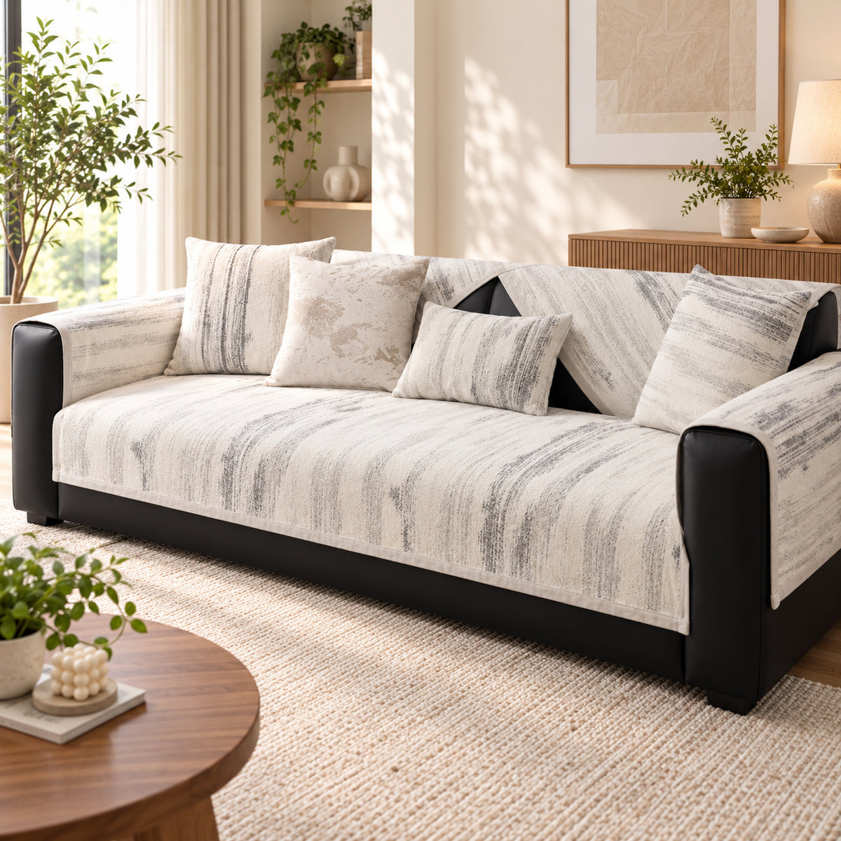 Sofa Cover & Chenille Sofa Throw | Non-Slip & Machine-Washable