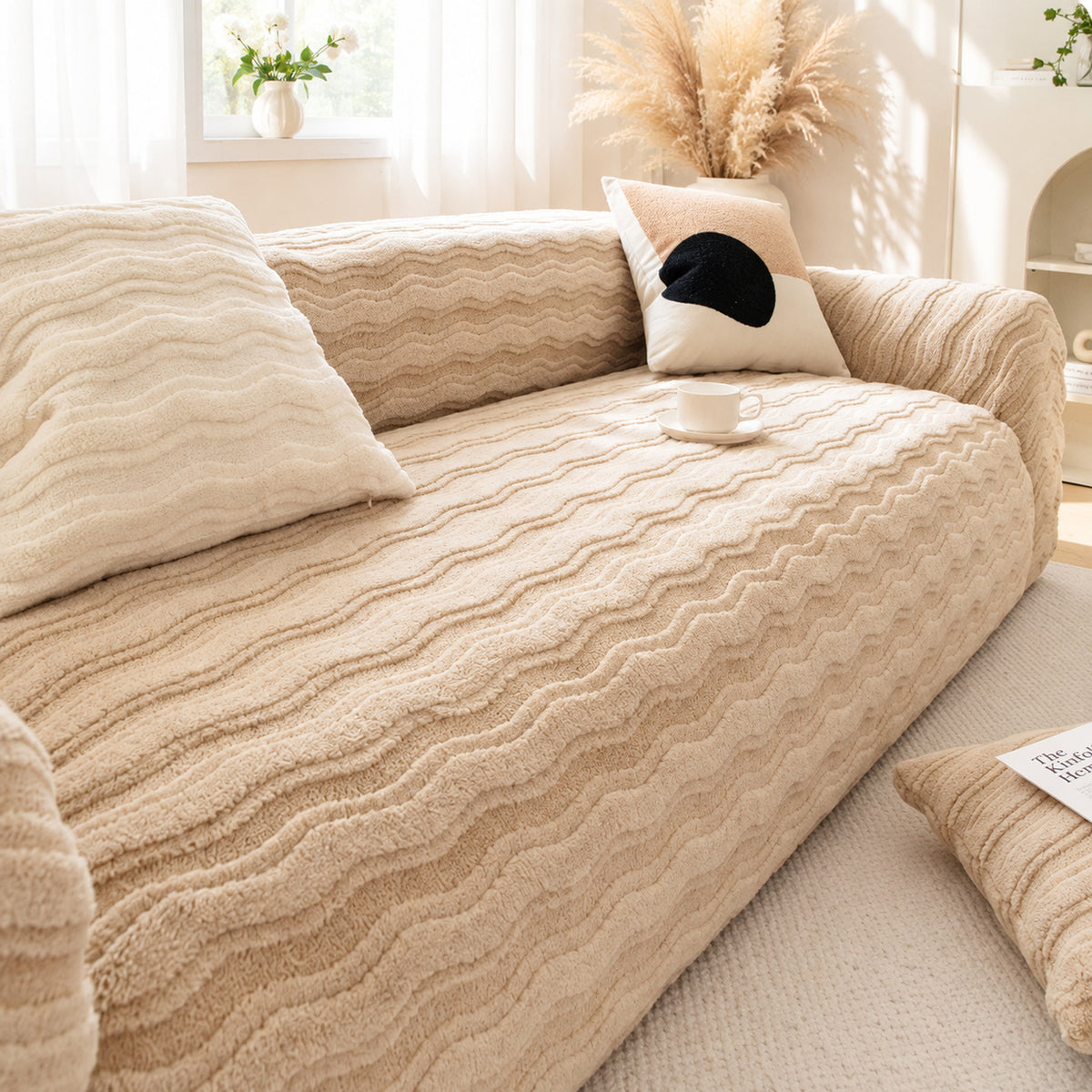 Sofa Cover | Winter Flannel Sofa Protector | Washable & Anti-Scratch
