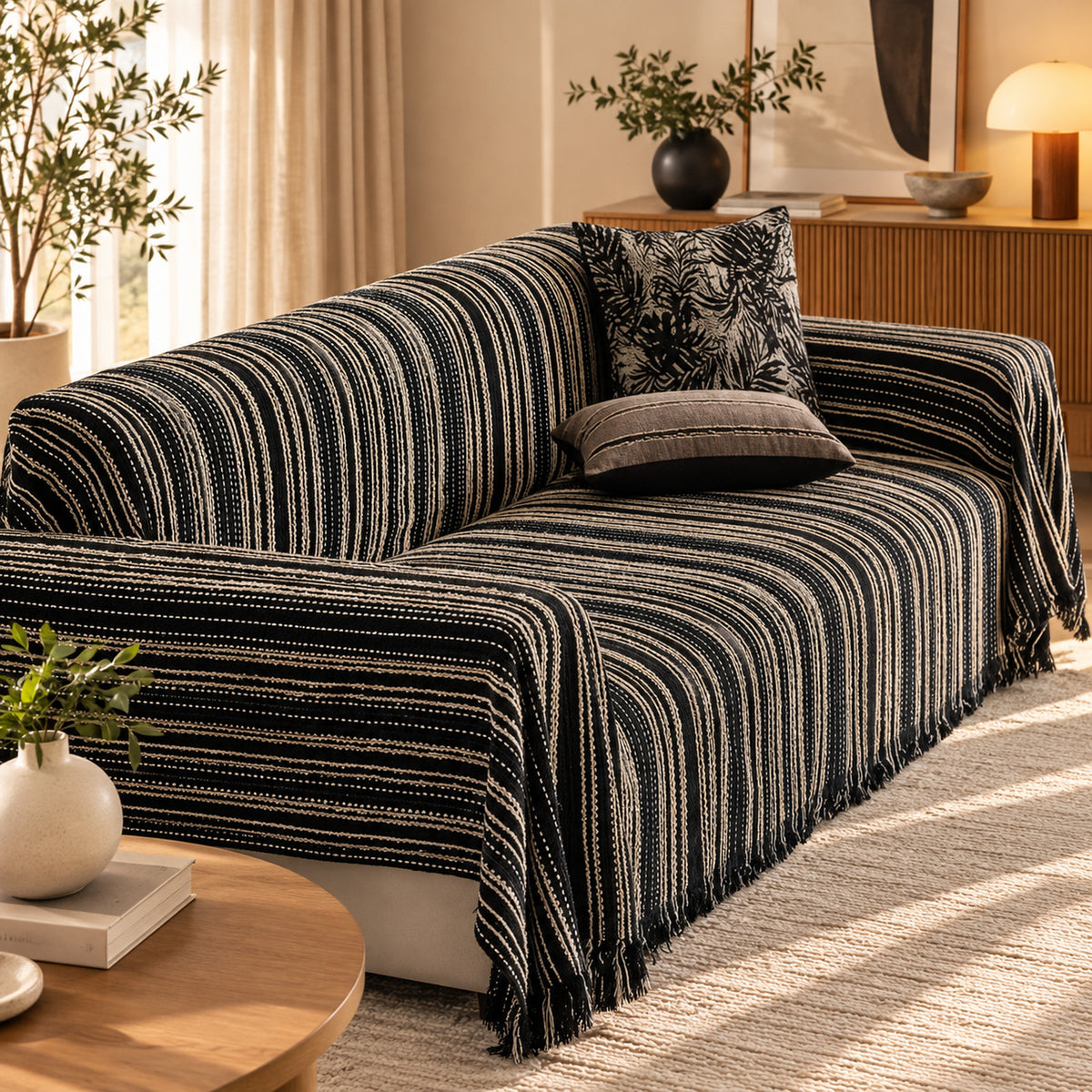 Chenille Sofa Cover | Non-Slip Sofa Throw | Scratch-Resistant & Machine Washable