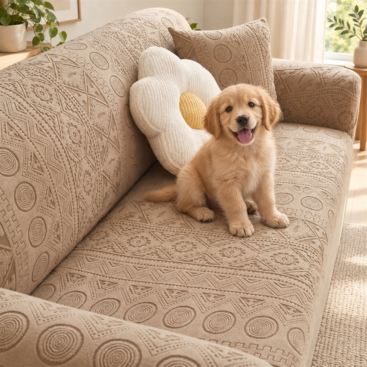 Stretch Sofa Cover | Full-Coverage Sofa Protector | Polyester & Elastane