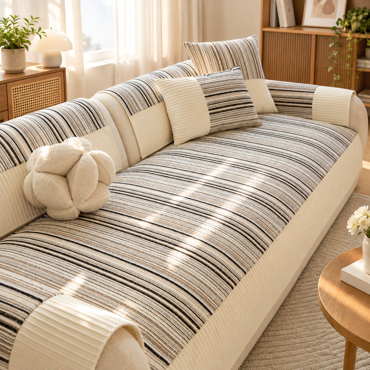 Chenille Sofa Cover | Cat-Scratch-Resistant, Non-Slip Sofa Protector