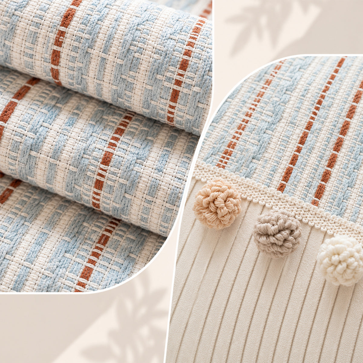 Sofa Cover in Chenille with Pom-Pom Trim | Non-Slip & Scratch-Resistant