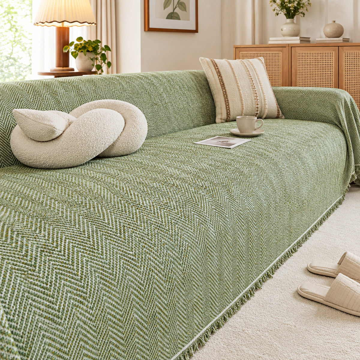 Sofa Cover | Flecked Chenille Sofa Throw | Scratch-Resistant & Machine Washable