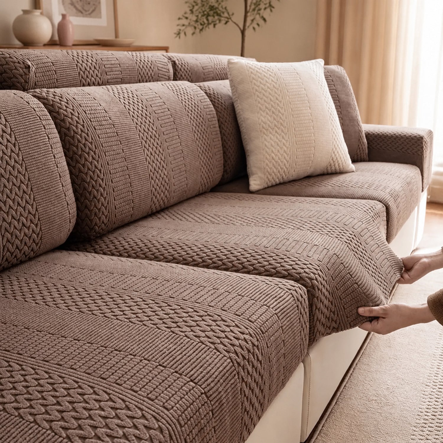 Polar Fleece Sofa Protector | Antistatic Stretch Modular Cover