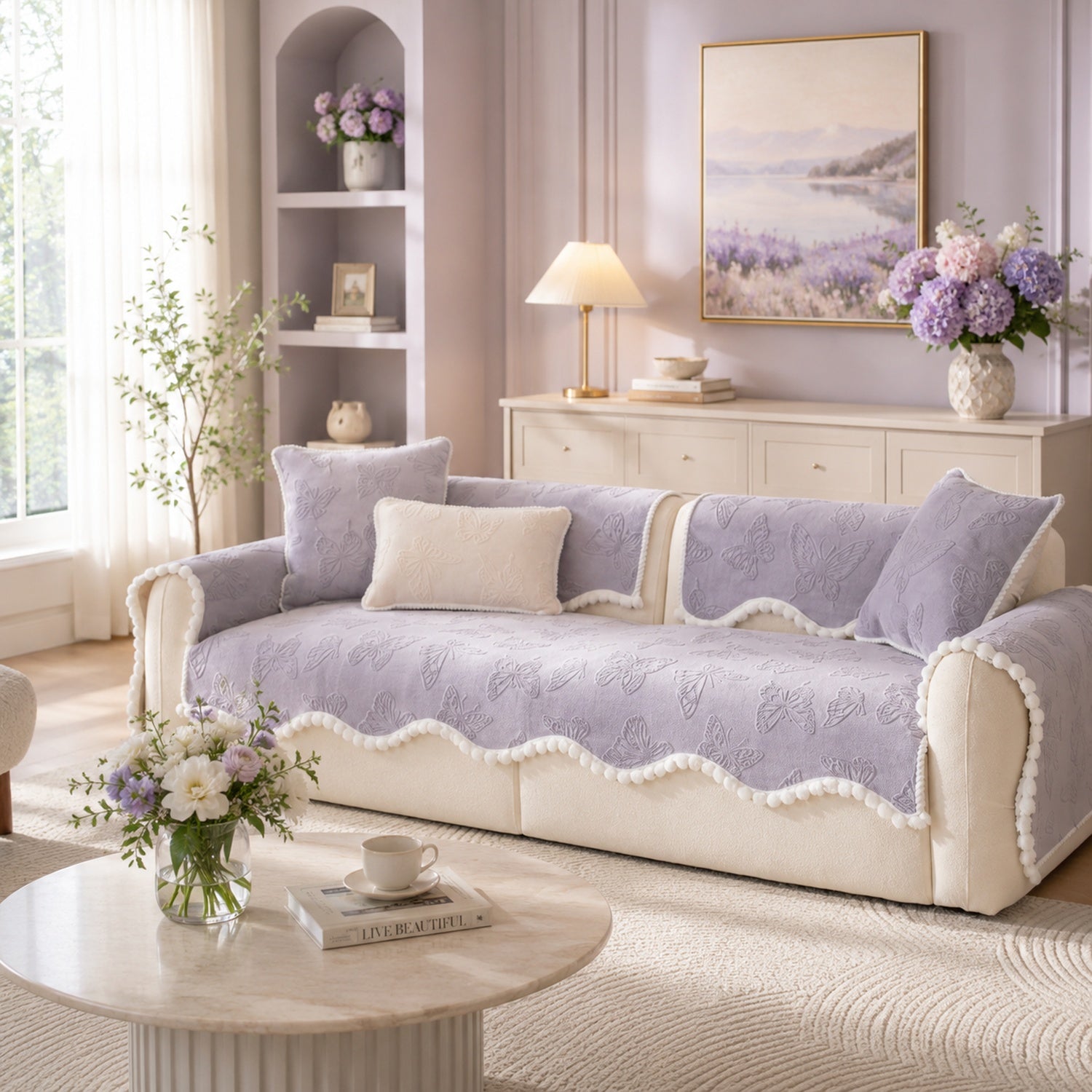 Butterfly Sofa Protector | Soft Non-Slip Washable All-Season Cover