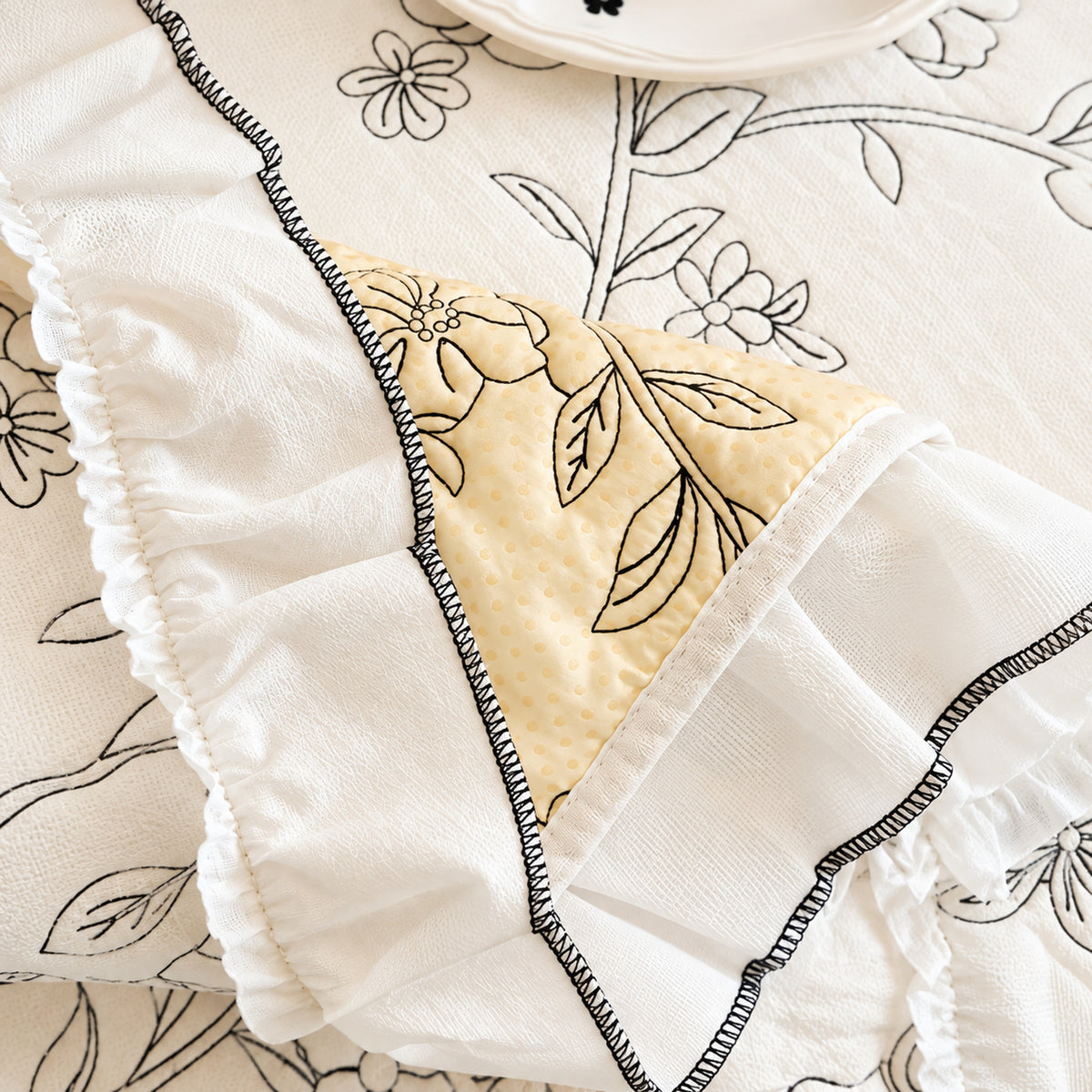 Sofa Cover | Cotton Surface & Non-Slip Backing | Garden Etching | Machine Washable