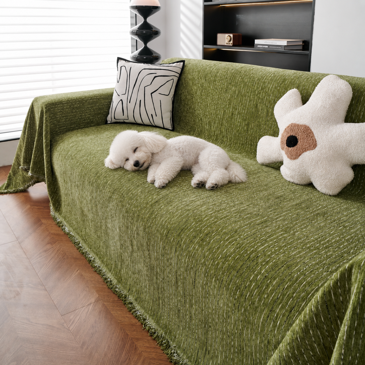 Soft Chenille Sofa Throw | All-Season Washable | Pet-Friendly Sofa Cover
