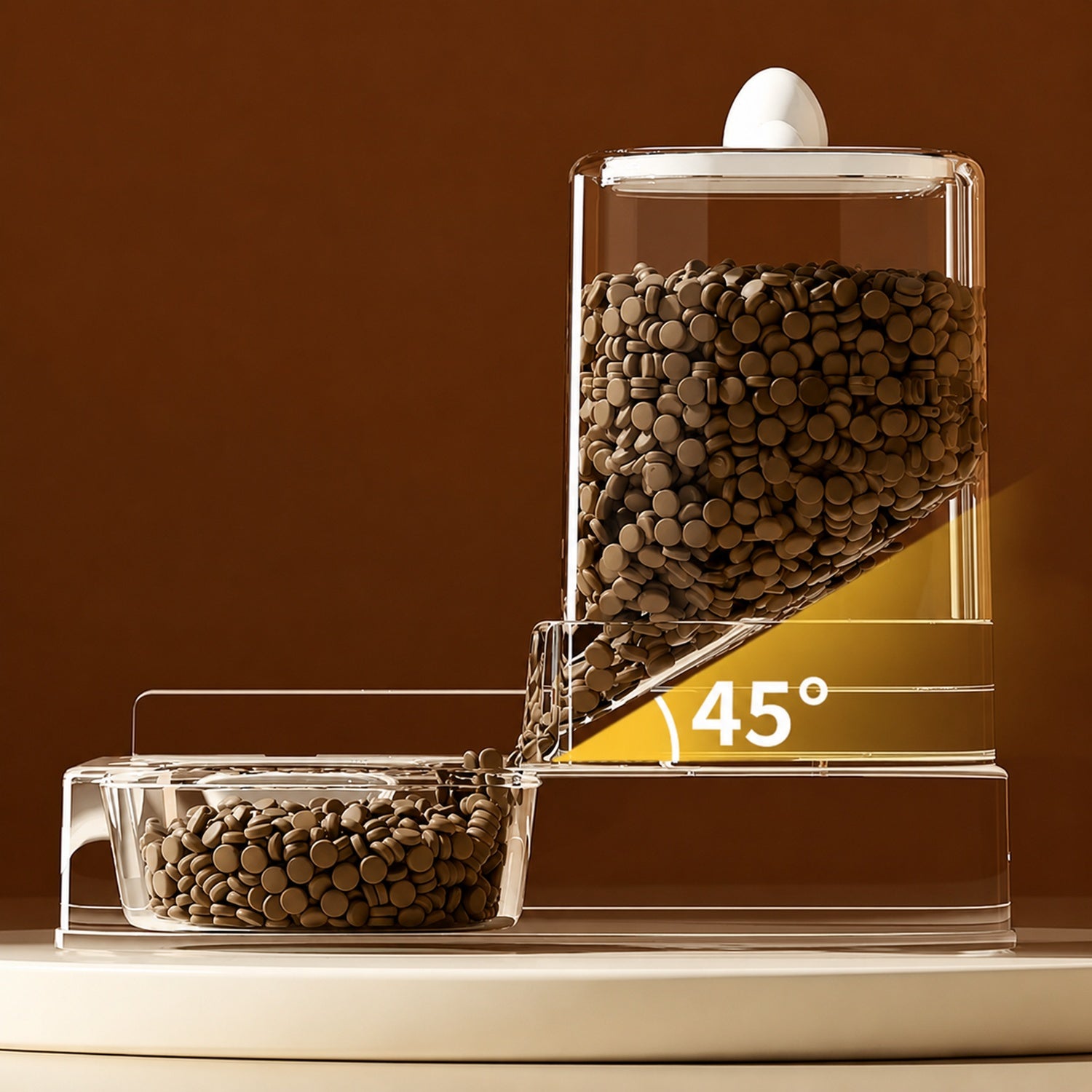 Automatic Pet Feeder & Water Dispenser | 2.2L Food + 1.5L Water | PP Gravity System