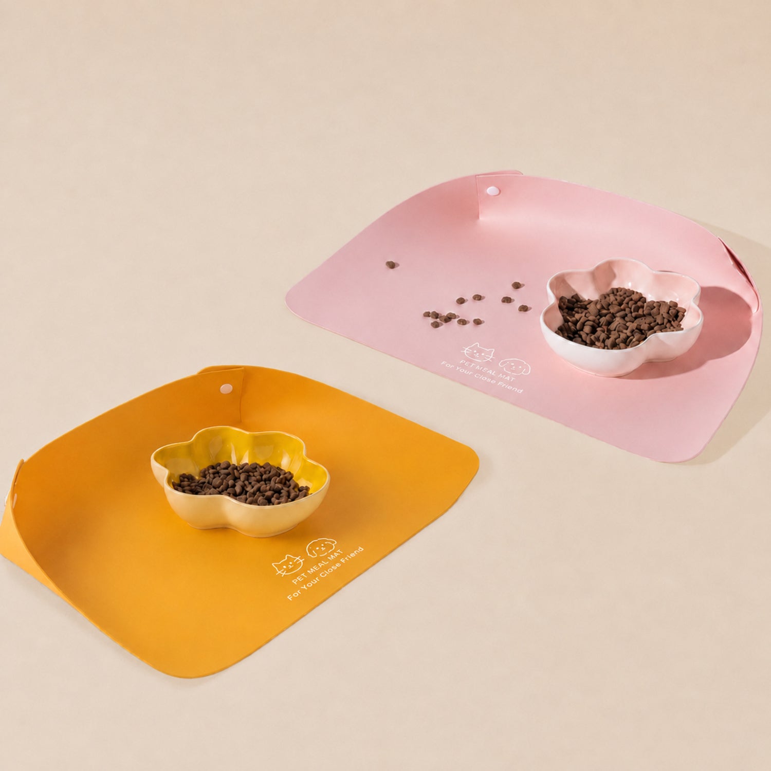 Stay-Clean Pet Feeding Mat | Waterproof Raised Edge | Non-Slip Easy-Clean Design