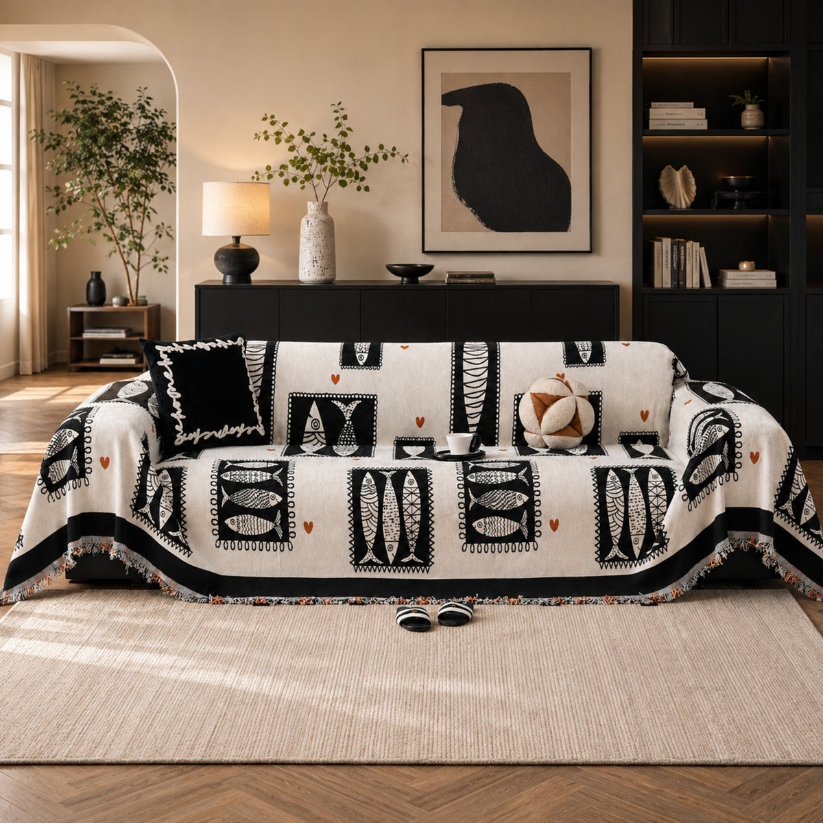 Lucky Fish Sofa Throw | Washable All-Season Sofa Protector