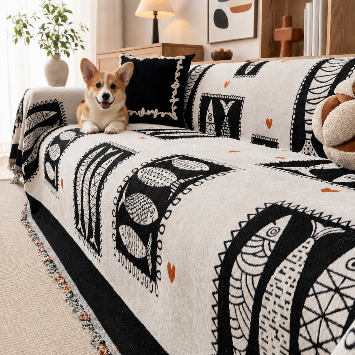 Lucky Fish Sofa Throw | Washable All-Season Sofa Protector