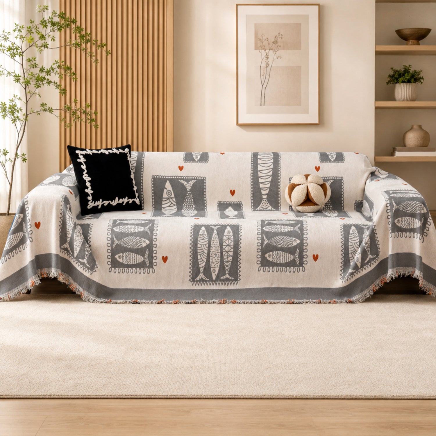 Lucky Fish Sofa Throw | Washable All-Season Sofa Protector