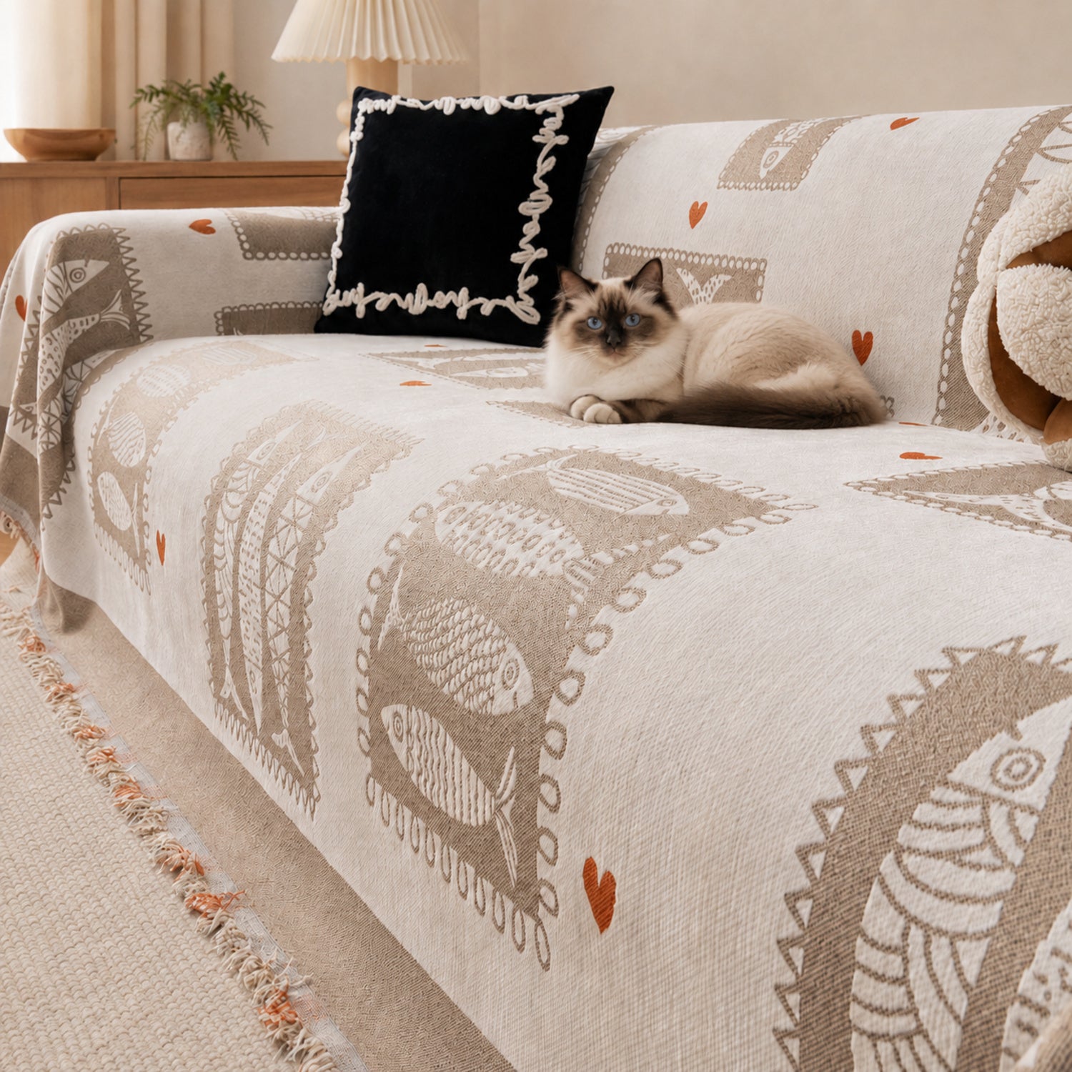 Lucky Fish Sofa Throw | Washable All-Season Sofa Protector