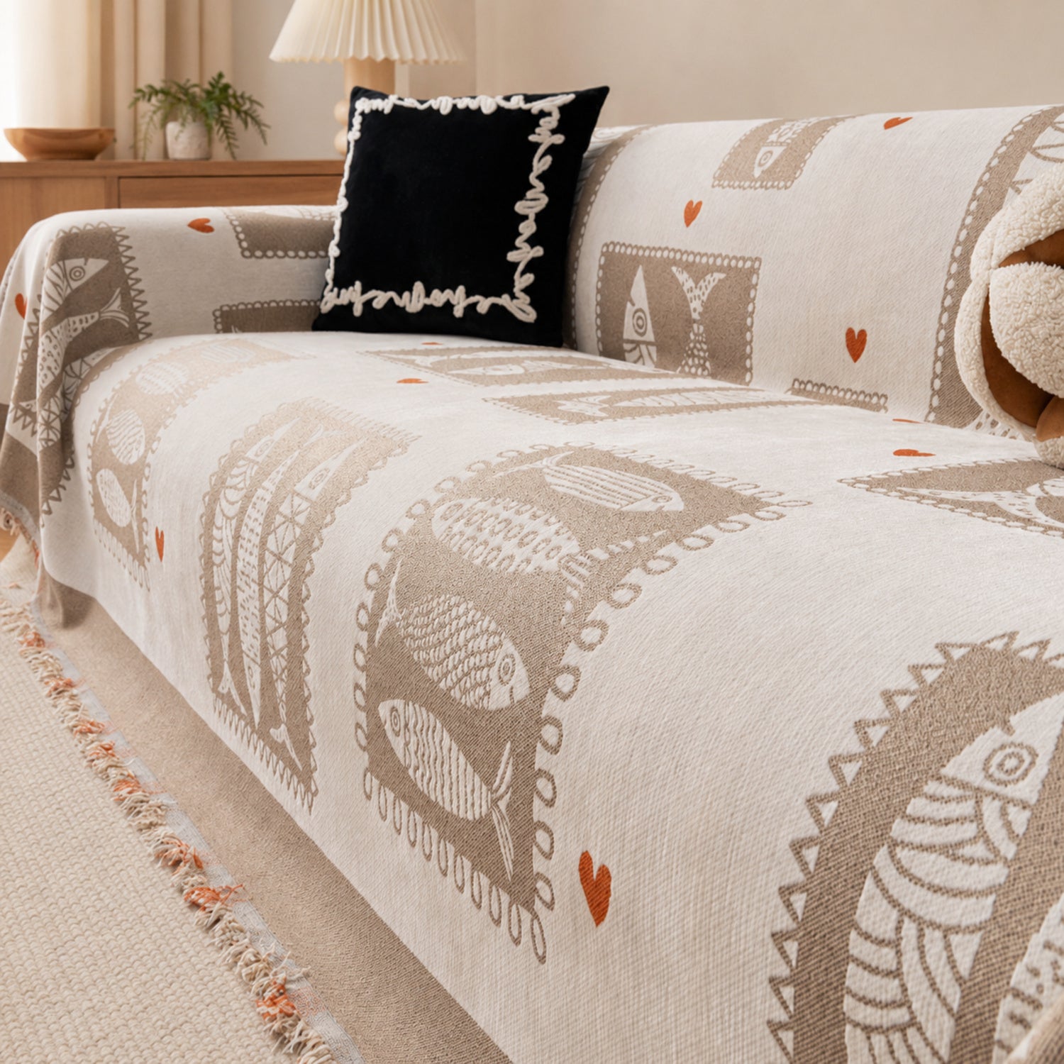 Lucky Fish Sofa Throw | Washable All-Season Sofa Protector