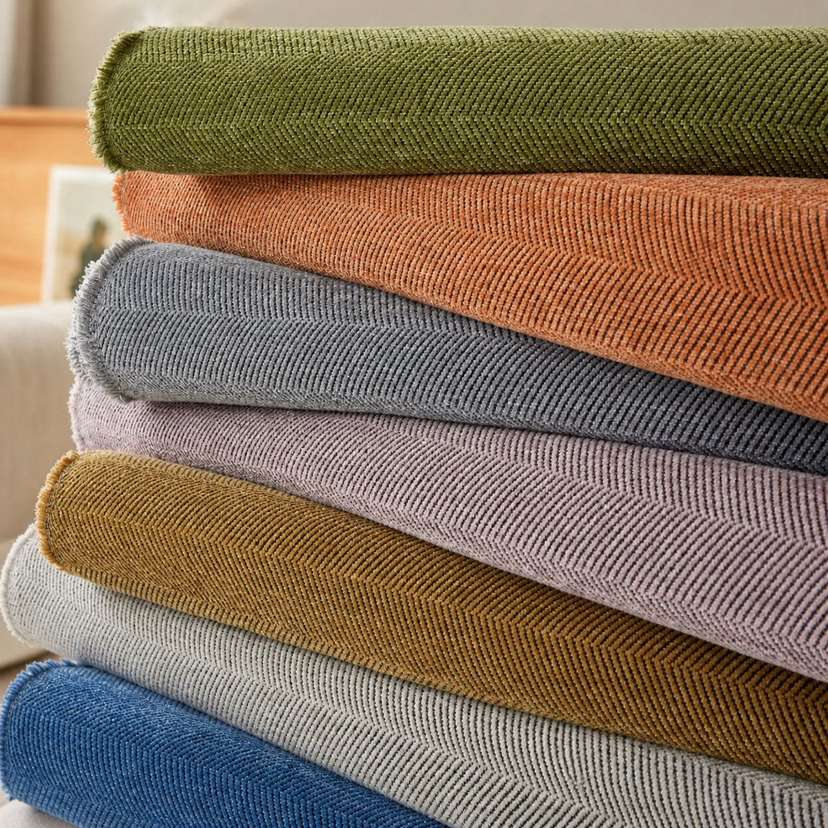 Herringbone Chenille Sofa Throw | Machine-Washable All-Season Sofa Protector