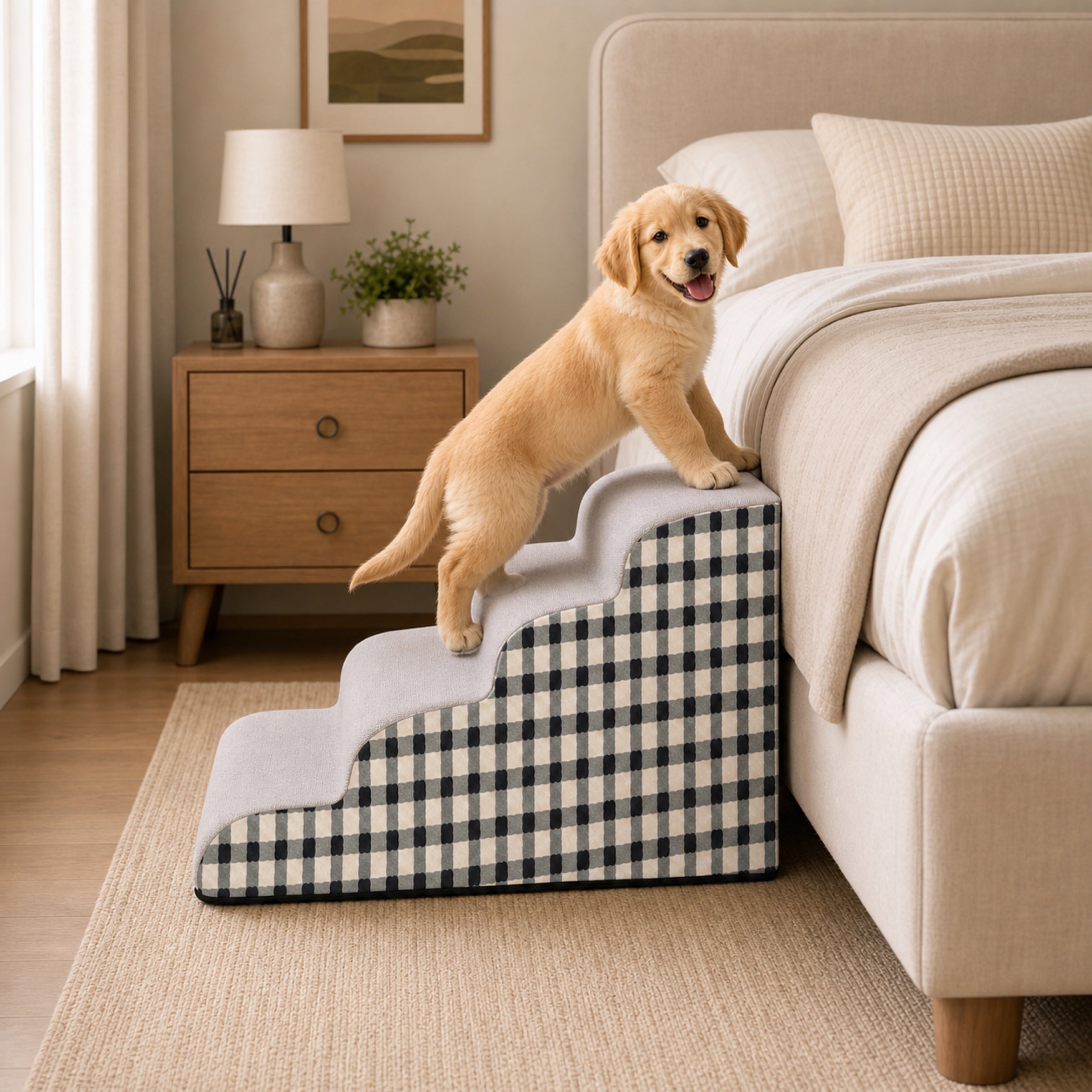 Removable Dog Steps | Foam Pet Climbing Stairs for Sofa Bed | Woofing Deals