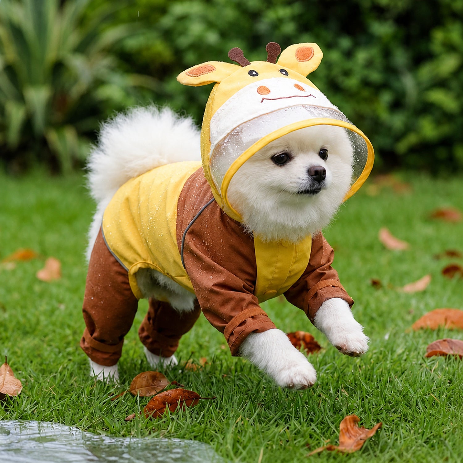Animal Character Dog Raincoat | Waterproof | Hooded Full-Coverage Design